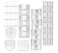 30 Pcs Tea Light Candle Holders, 100 Wicks, Cups, Wax Melt Tins Jars Mould, Making Kit DIY