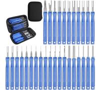 30 Pcs Terminal Removal Pin Tool with Protective Bag, Upgraded Blue Automotive Terminals Kit, Car Cable Plug Extractor Tools Set, Electrical Release Terminal Tool for Auto Connector, Household Devices