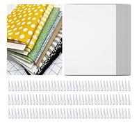 30 Pcs Thicken Comic Book Boards and 120 Pcs Clear U Shape Plastic Alligator Clips, Thickness 1 mm Fabric Organizer Boards for Folding and Storing Fabric, 7.5 x 10.6 Inch (30)
