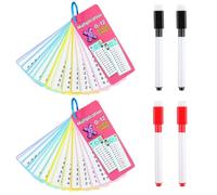 30 Pcs Times Tables Poster and Multiplication Tables Times Tables Flash Cards and Math Games Learning Charts with 4 Whiteboard Pens Home Resources Time Tables