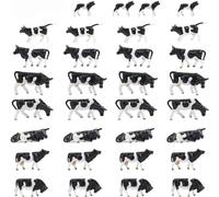 30 Pcs Train Model Painted Herdsman Farm Animals, Dynamic 1:87 Scale Painted Cow Models - Perfect for Farmyard Scenes and Creative Projects
