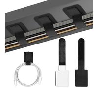 30 PCS Under Desk Cable Management Kit Self Adhesive Cable Tidy Clips Straps Adjustable Black Hook and Loop Cables Ties Multi-Purpose Wire Cord Organiser with Strong Fixation for Home Office