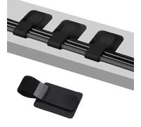 30 PCS Under Desk Cable Management Kit with Adjustable & Reusable Self-Adhesive Clips & Trays, Wire Organiser for Desk and TV Cord Management (Black)