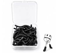 30 Pcs Universal Eyelash Curler Refill Pads, Premium Soft Silicone Replacement Cushions, Black Lash Curler Pads for Most Standard Eyelash Curlers