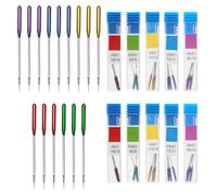 30 pcs Universal Sewing Machine Needles, Regular Point Needles in 5 Sizes (65/9, 75/11, 90/14, 100/16, 110/18) for Singer, Brother, Janome & Old Home Sewing Machines Color Coded for Easy Use