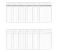 30 PCS Vertical Name Tag BadgeTransparent ID Badge Holder Waterproof Plastic Card Holder for Student ID Cards Business Exhibition Business Cards Bus Cards