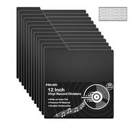 30 PCS Vinyl Record Dividers - 12 Inch Blank Plastic Separators with White A-Z Stickers, Reusable Dividers for Vinyl Record File Albums Storage for Organizing Protection