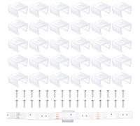 30 Pcs Waterproof LED Strip Mounting Clip Holder, Mounting Bracket Fixing Clip fit 12mm to 14mm Silicone LED Strip Lighting, Translucent