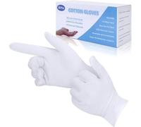 30 Pcs White Cotton Gloves for Eczema, Washable Shrink Resistant Cotton Gloves for Men and Women, Stretchable Breathable Cloth.