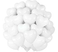 30 pcs White Heart Balloons 10 Inch Premium Latex Valentine Wedding Engagement Birthday Party Decorations Romantic White Heart-Shaped Balloons for Events & Celebrations