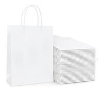 30 Pcs White Paper Bags with Twist Handles, 120 GSM Kraft Large White Party Bags Plain Gift Bags for Kids Adults Party Favors Birthdays Christmas Baby Showers Weddings Retail and Sweet (27x21x11cm)