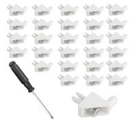 30 Pcs White Shelf Support Pins, Plastic Kitchen Cabinet Shelving Pegs for IKEA Part #101558, Shelf Support Pegs for Wardrobe Repair with Phillips Screwdriver