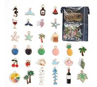 30 PCS Wine Glass Charms Barware Glass Markers Cheeky Metal Drink Tags for Tasting Parties, Hen Nights, and Summer Celebrations Ocean Themed Wine Glass Rings for Identifying & Garnishing Cups (30 PCS)