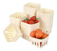 30 PCS Wooden Gift Baskets, Berry Basket Bulk Square Vented Boxes, 4 Inches Small Baskets Containers, Mini Food Storage Baskets, Fruit Food Gifts Arts Crafts Baskets