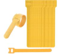 30-Pcs Yellow Reusable Fastening Cable Ties, 6-Inch Adjustable Cord Ties, Microfiber Hook Loop Cords Management Wire Organizer Wraps