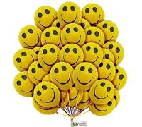 30 pcs Yellow Smiley Face Baloons 12 inch Funny Happy Face Balloons Smiley Birthday Balloons for Kid Birthday Party Wedding Decoration