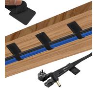 30-Piece Cable Management Set, Black, self-Adhesive Cable Ties, Organizer for Desk, Cable Guide Holder Under Table for PC, TV, Home Office