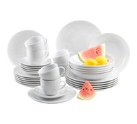 30-Piece Dinnerware Set Porcelain White Dishwasher Safe Coupe Shape
