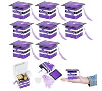 30-Piece Graduation Gift Boxes, Square 2.36 In Mini Mortarboard Style Containers, Doctor Hat Themed Favors For Party Treats