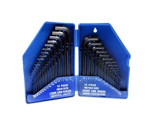30 Piece Hex Key Set Metric And Imperial With Case - Blue Spot 15320 Allen - hex key set metric blue spot 15320 30 imperial piece case allen wrench