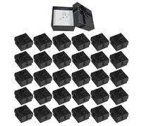 30-Piece Jewelry Gift Set, 4x4cm Bow Ring & Earring Display Box (Black)