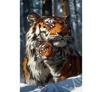 30 Piece Jigsaw Puzzles for Adults, Animal Tiger 9.8x7.9 inch, Challenging Brain Teaser Puzzle, Premium Cardboard Hobby Gift for Adults & Seniors