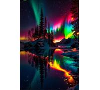 30 Piece Jigsaw Puzzles for Adults Aurora Lake Challenging Puzzle Educational Games Puzzle for Adults 30 Pieces Family Game Great Gift Idea, 9.8 x 7.9 inch