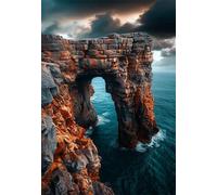 30 Piece Jigsaw Puzzles for Adults, Cliff Ocean 9.8x7.9 inch, Challenging Brain Teaser Puzzle, Premium Cardboard Hobby Gift for Adults & Seniors