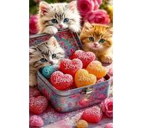 30 Piece Jigsaw Puzzles for Adults, Cute Kittens 9.8x7.9 inch, Challenging Brain Teaser Puzzle, Premium Cardboard Hobby Gift for Adults & Seniors