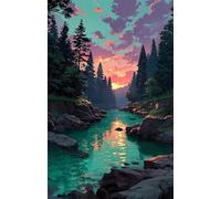 30 Piece Jigsaw Puzzles for Adults, Educational Games, Difficult, Logic Puzzles, Trees Rivers Puzzles for Adults, Puzzle 30 Pieces