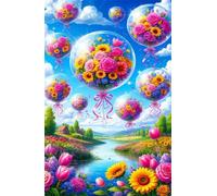 30 Piece Jigsaw Puzzles for Adults, Flower Balloon Classic Puzzle, 9.8x7.9 inch, Premium Interlocking No Dust, Family Indoor Activity