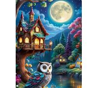 30 Piece Jigsaw Puzzles for Adults, Impossible Hard Difficult Challenging jigsaw puzzle 30 pieces adult Puzzles Classic Educational Games 25x20cm,Fairytale Jungle Owl