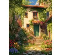 30 Piece Jigsaw Puzzles for Adults, Impossible Hard Difficult Challenging jigsaw puzzle 30 pieces adult Puzzles Classic Educational Games 25x20cm,Charming House Flowers