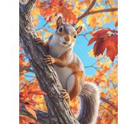 30 Piece Jigsaw Puzzles for Adults, Impossible Hard Difficult Challenging jigsaw puzzle 30 pieces adult Puzzles Classic Educational Games 25x20cm,Charming Squirrel Orange Tree
