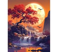30 Piece Jigsaw Puzzles for Adults, Impossible Hard Difficult Challenging jigsaw puzzle 30 pieces adult Puzzles Classic Educational Games 25x20cm,Moon Stream Stones