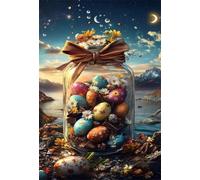 30 Piece Jigsaw Puzzles for Adults, Landscape Bottle Flowers 9.8x7.9 inch, Challenging Brain Teaser Puzzle, Premium Cardboard Hobby Gift for Adults & Seniors