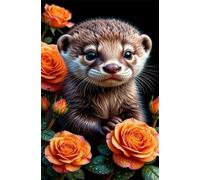 30 Piece Jigsaw Puzzles for Adults, Orange Rose Otter Classic Puzzle, 9.8x7.9 inch, Premium Interlocking No Dust, Family Indoor Activity