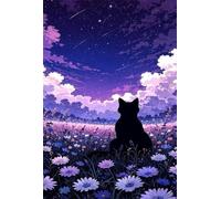 30 Piece Jigsaw Puzzles for Adults, Purple Daisies Cats Classic Puzzle, 9.8x7.9 inch, Premium Interlocking No Dust, Family Indoor Activity