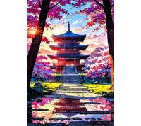 30 Piece Jigsaw Puzzles for Adults, Summer Pagoda Scenery Classic Puzzle, 9.8x7.9 inch, Premium Interlocking No Dust, Family Indoor Activity