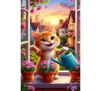 30 Piece Jigsaw Puzzles for Adults, Sunrise Windowsill Flower 9.8x7.9 inch, Challenging Brain Teaser Puzzle, Premium Cardboard Hobby Gift for Adults & Seniors