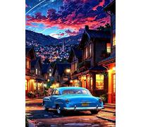 30 Piece Jigsaw Puzzles for Adults Town Streets Cars Challenging Puzzle Educational Games Puzzle for Adults 30 Pieces Family Game Great Gift Idea, 9.8 x 7.9 inch