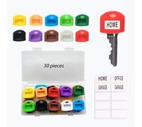 30 Piece Key Covers with Labels Easy Identification Key Caps Fun and Functional Key Cover Caps Make Your Keys Stand Out Never Lose Your Keys Again Perfect for Home or Office