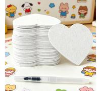 30 Piece Magic Foam Paper, Lightweight Foam Texture Paper with Water Pen, Painting Kit with Water-Expandable Feature, Coloring Magic Papers for Painting Art Projects and DIY Crafts, Heart Shaped