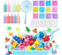 30-Piece Magic Waters Gel Kit, Aqua Fairy Water Gel Toy Set, 10 Colours & 12 Moulds, Make Your Own Squishy Water Pets, Creative DIY Craft Gift for Boys & Girls Aged 4-8