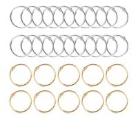 30-Piece Metal Ring Binding System - Loose Leaf Staple & Folder Key Rings (Silver/Gold)