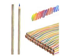 30 Piece Rainbow Coloured Pencils, 4 in 1 Colouring Pencils for Kids, Multi Coloured for Adults Colouring, Drawing, Pre-sharpened