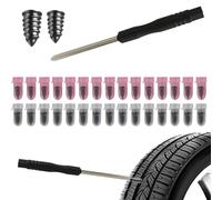 30-Piece Tyre Repair Kit with Rubber Nails and Screwdriver - Universal Puncture Repair Solution for Cars, Motorcycles, and Trucks - Fast Repair Nails (15 Small + 15 Large)