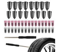 30-Piece Tyre Repair Kit with Rubber Nails and Screwdriver - Universal Puncture Repair Solution for Cars, Motorcycles, and Trucks - Fast Repair Nails (15 Small + 15 Large)