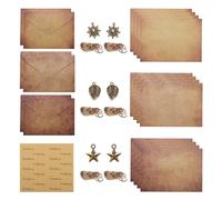 30 Piece Vintage Kraft Paper Envelope Set with 1 Piece Sticker, with Envelope and Paper, Vintage Pendant Stationery Set, Suitable for Wedding, Birthday Cards.