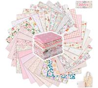 30 Pieces 10 x 10 Inches Cotton Fabric Bundle Squares Patchwork Floral Fabric Sewing Quilting Bundles Assorted Pattern Cloth for DIY Scrapbook Craft Making(Sweet)